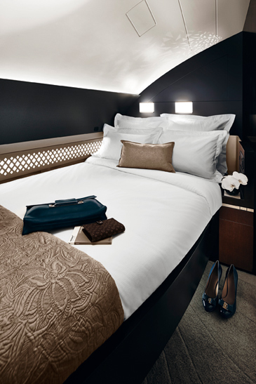 Etihad’s The Residence, is a luxury, three-room suite in the A380 THE-RESIDENCE-BEDROOM-VERTICAL