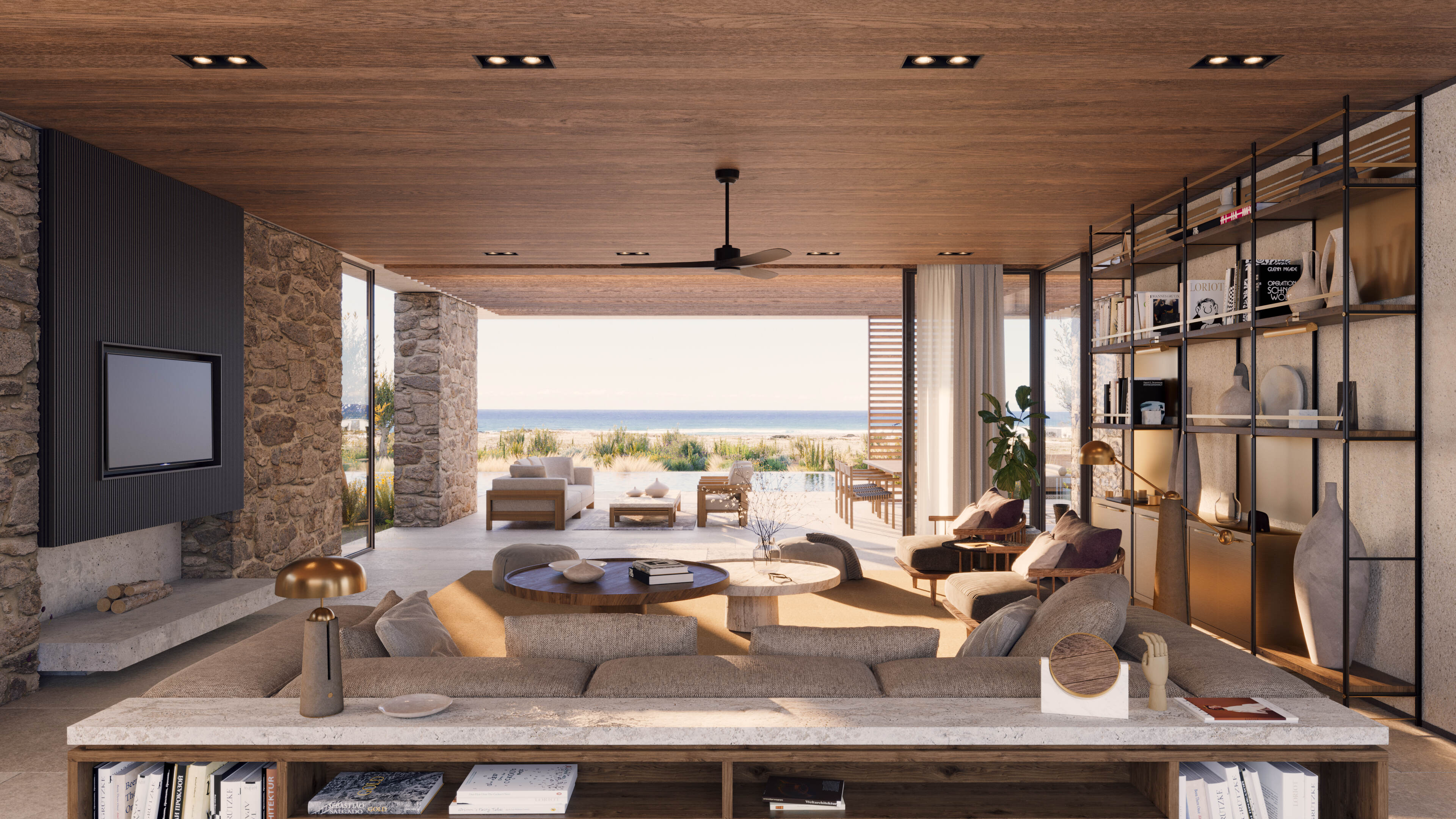 Costa Navarino Sea Dunes villa living area